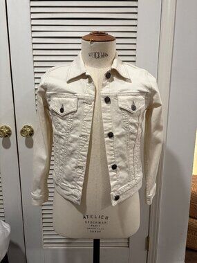 J.Crew Women's Stretch Denim Jacket Ecru Cropped